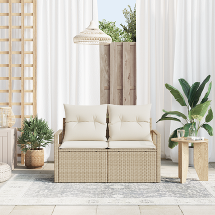 Trädgårdsoffa med kudde 120 x 62 x 69 cm konstrotting