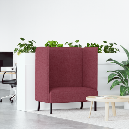 Hög Ryggsoffa 101cm Vinröd tyg
