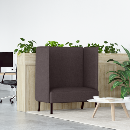 Hög Ryggsoffa 101cm Mörkbrun tyg