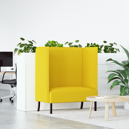 Hög Ryggsoffa 101cm Ljusgul tyg