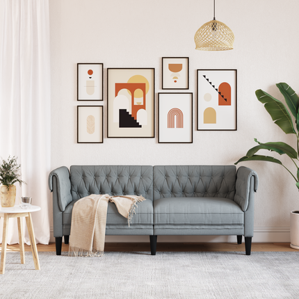 Soffa Ljusgrå 182,5 x 74,5 x 74,5 cm Polyester
