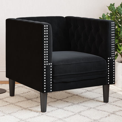 Soffa Svart 74,5 x 71 x 70,5 cm Sammet