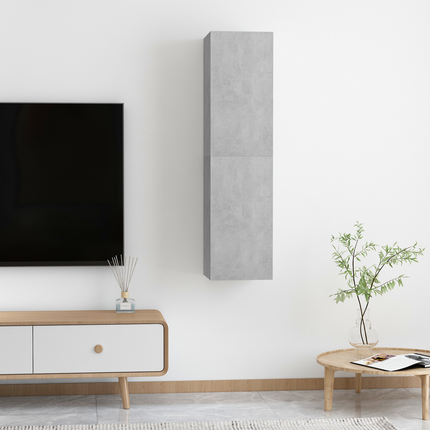 | Vägg TV Skåp | 2 pcs Betonggrå 30.5 x 30 x 60 cm Konstruerat trä