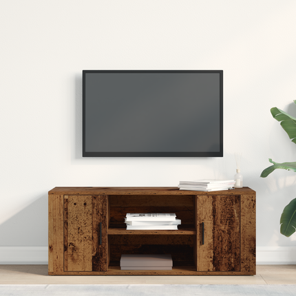 TV-skåp 100 x 35 x 40 cm Gammalt trä Konstruerat trä