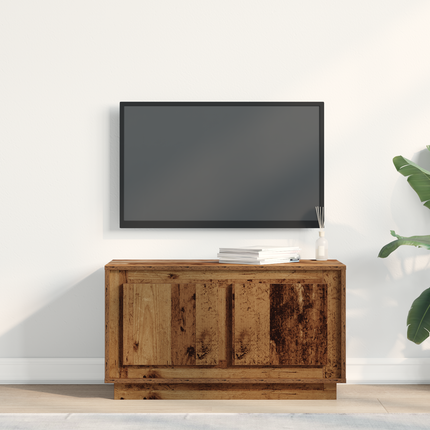 TV-skåp 80 x 35 x 45 cm Gammalt trä Konstruerat trä