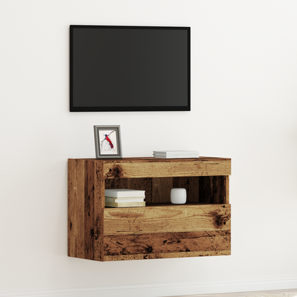 TV Vägghylla 60 x 30 x 40 cm Gammalt trä Konstruerat trä