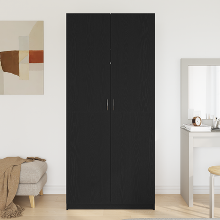 Garderob Svart Ek 90 x 52 x 200 cm Konstruerat trä