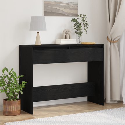 Konsolbord Svart Ek 100 x 35 x 76,5 cm Konstruerat trä