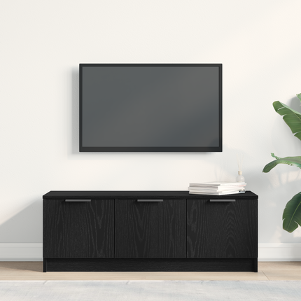 TV-skåp 102 x 35 x 36,5 cm Svart Ek Konstruerat trä