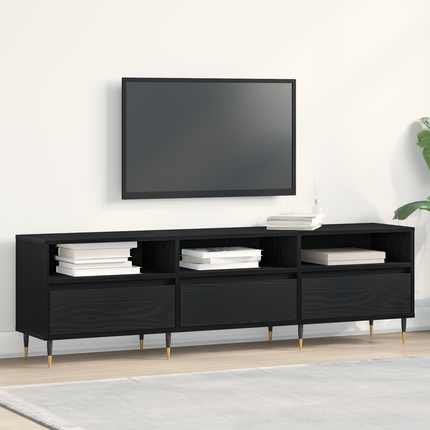 TV-skåp 150 x 30 x 44,5 cm Svart Ek Konstruerat trä