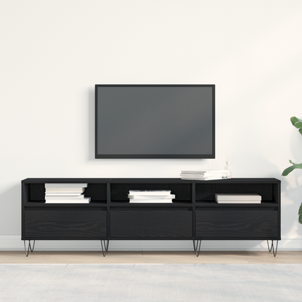 TV-skåp 150 x 30 x 44,5 cm Svart Ek Konstruerat trä