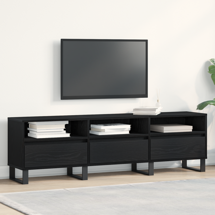 TV-skåp 150 x 30 x 44,5 cm Svart Ek Konstruerat trä