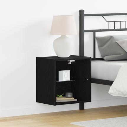 Flytande hylla med LED-ljus 2 st Svart 40 x 28,5 x 40 cm