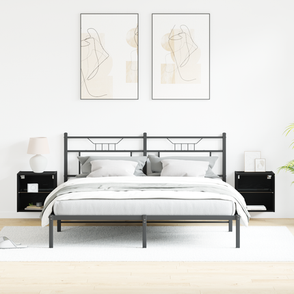 Flytande hylla med LED-ljus 2 st Svart 40 x 28,5 x 40 cm