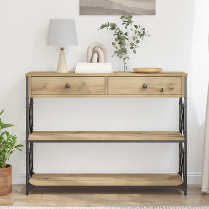 Konsol Bord med låda med hylla artisan ek 100 x 28 x 75 cm