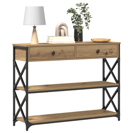 Konsol Bord med låda med hylla artisan ek 100 x 28 x 75 cm