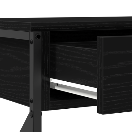 Konsol Bord med låda med hylla Svart ek 100 x 28 x 75 cm