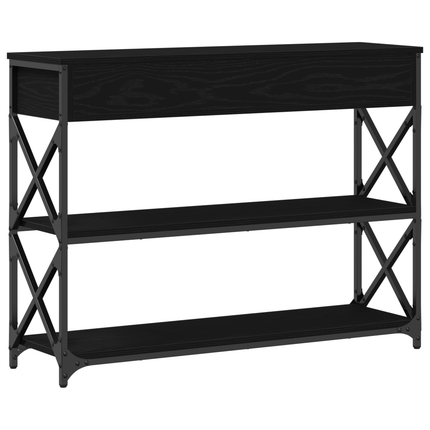 Konsol Bord med låda med hylla Svart ek 100 x 28 x 75 cm