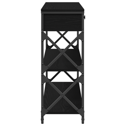 Konsol Bord med låda med hylla Svart ek 100 x 28 x 75 cm