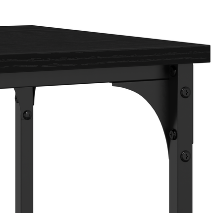 Konsolbord med hylla med lagring Svart ek 100 x 35 x 75 cm