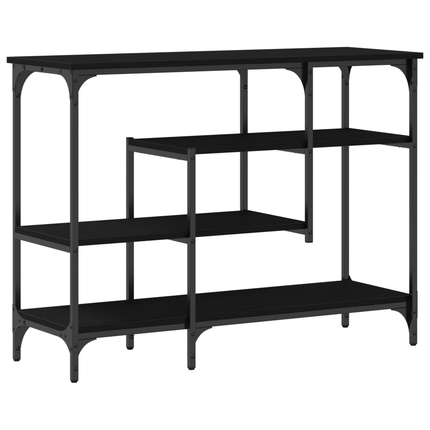 Konsolbord med hylla med lagring Svart ek 100 x 35 x 75 cm
