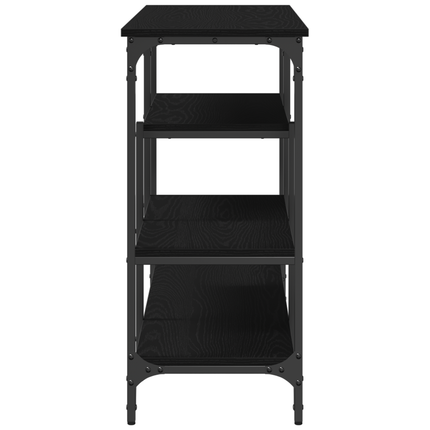 Konsolbord med hylla med lagring Svart ek 100 x 35 x 75 cm