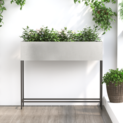 Höjdträdgårdsplanterare Silver 100 x 26 x 82 cm Rostfritt stål