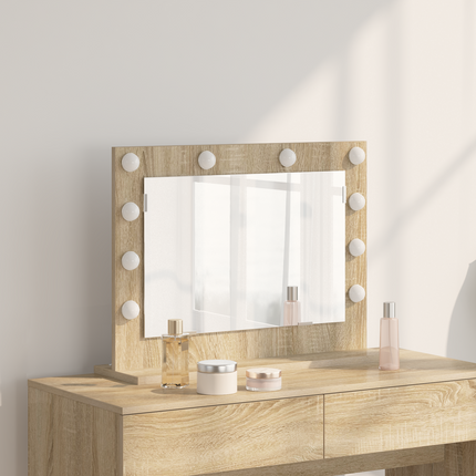 Smink Spegel Sonoma-ek 60 x 45 x 18 cm Glas och konstruerat trä
