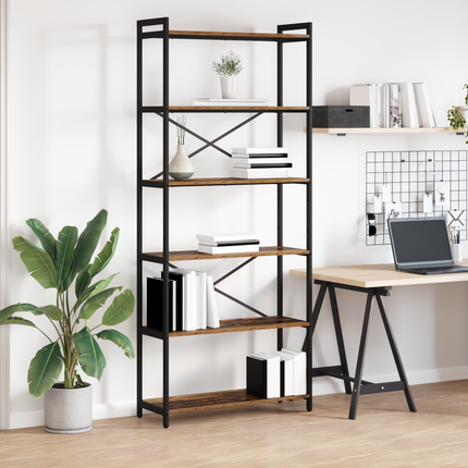 Hyllsystem 80 x 30 x 189,5 cm Konstruerat trä Gammalt trä