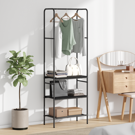 Klädhängare Svart Ek 60 x 30 x 171 cm Konstruerat trä