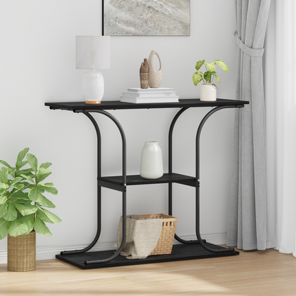 Konsolbord Svart Ek 101 x 35 x 80,5 cm Konstruerat trä