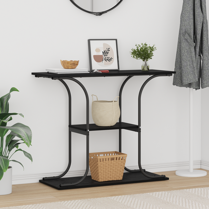 Konsolbord Svart Ek 101 x 35 x 80,5 cm Konstruerat trä