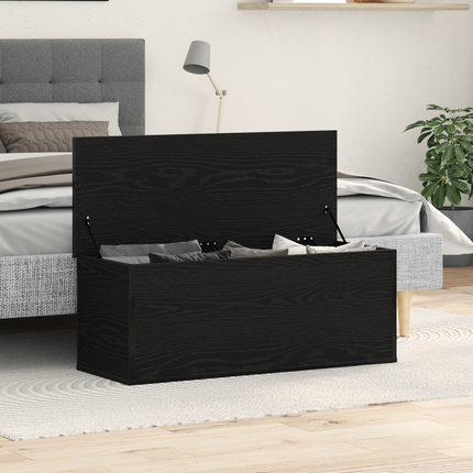 Förvaringslåda Svart Ek 102 x 35 x 35 cm Konstruerat trä