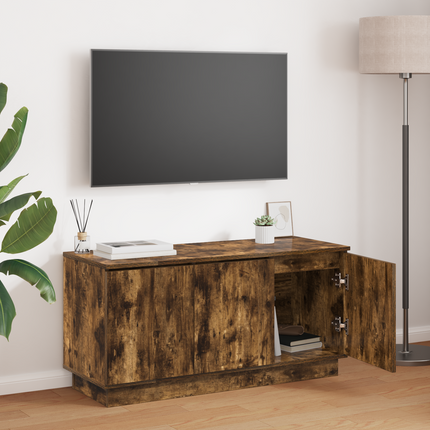 TV-skåp 100 x 38 x 49 cm Rökt ek Konstruerat trä
