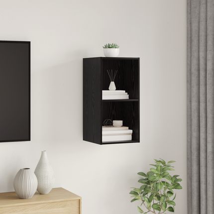 TV-bänkset 37 x 37 x 72 cm Svart Ek Konstruerat trä