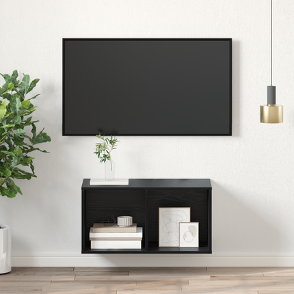 TV-bänkset 37 x 37 x 72 cm Svart Ek Konstruerat trä