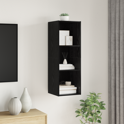 TV-bänkset 37 x 37 x 107 cm Svart Ek Konstruerat trä