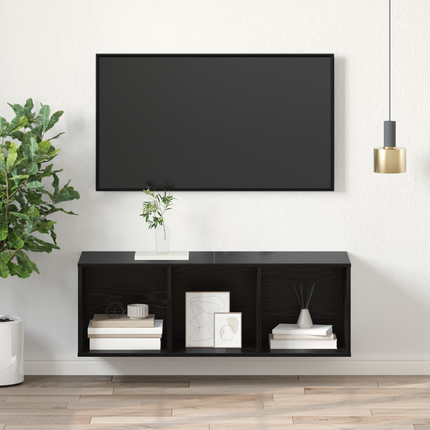 TV-bänkset 37 x 37 x 107 cm Svart Ek Konstruerat trä